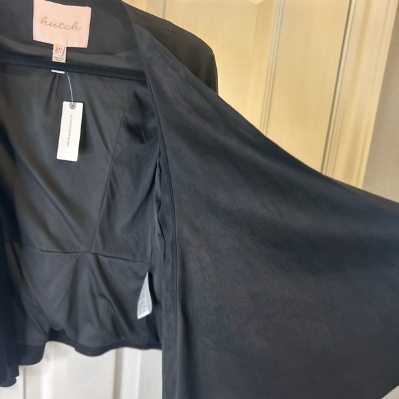 🖤”Hutch” NWT Anthropologie Women’s Stunning Black Suede Waterfall Jacket Size XS - Picture 5 of 13